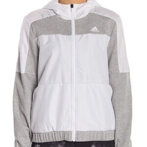adidas Women's White and Gray Full Zip Jacket